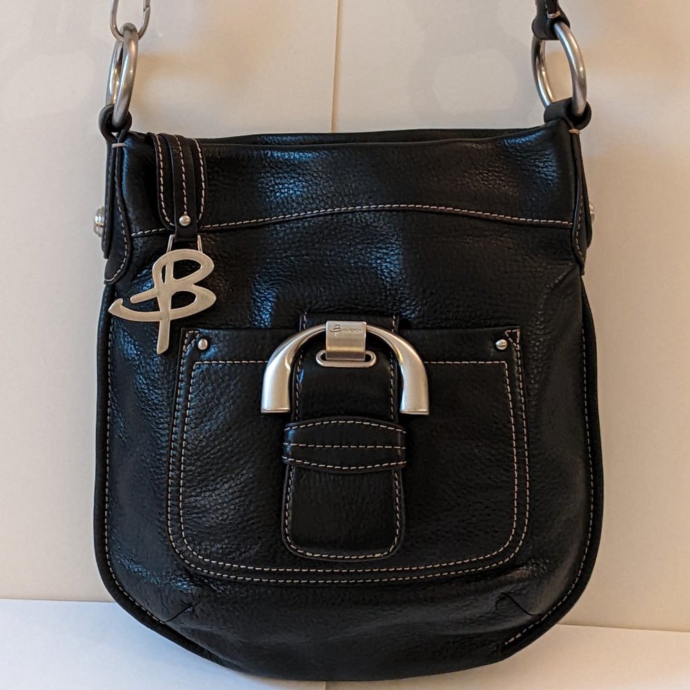 NWOT--B. MAKOWSKY Black Pebble Leather Crossbody Bag